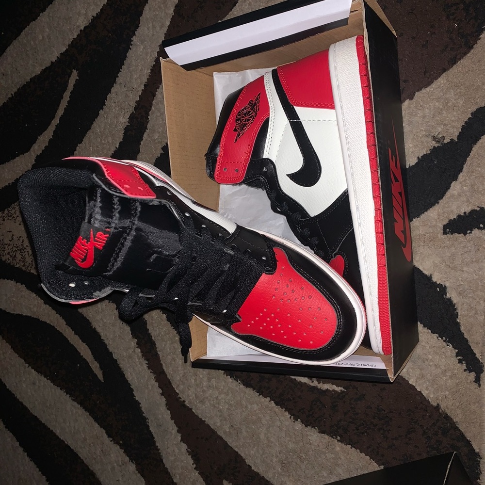 Bred toe Jordan 1s
